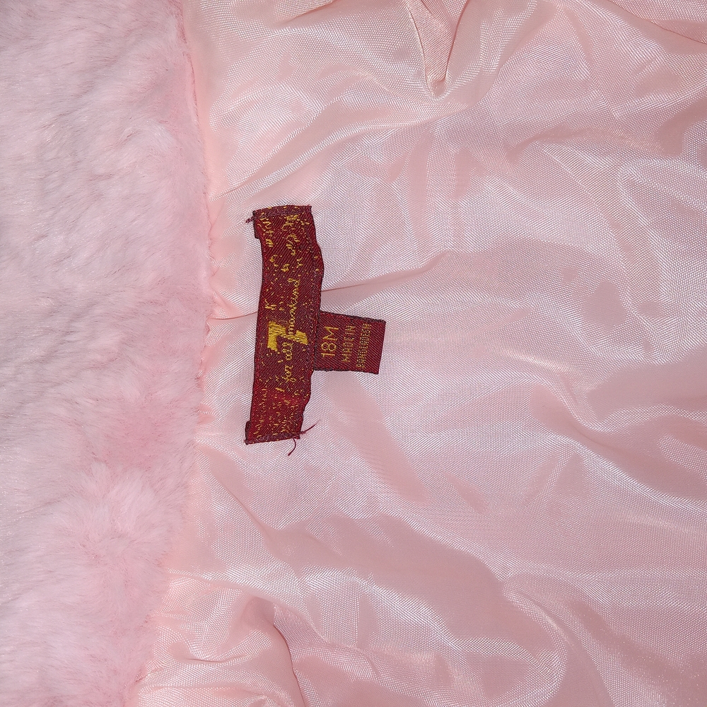 7 For All Mankind Pink Faux Fur Kids Jacket Size 18mo Cute Cozy Soft❤️ - Picture 6 of 10